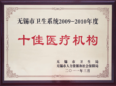 2009-2010年度無錫市十佳醫(yī)療機構
